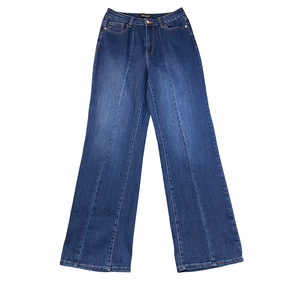 Judy Blue Wide Leg Trouser Jeans Dark Wash High Rise Front Seam JB88353 DK 11/30